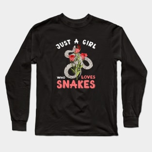 Just A Girl Who Loves Snakes Cute Snake Girl Long Sleeve T-Shirt
